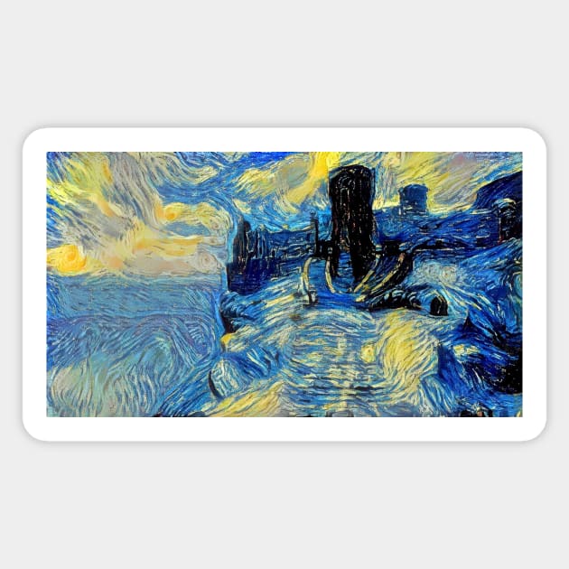 High Hrothgar Skyrim Starry Night Sticker by Starry Night